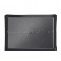 Assiette quartz Noire en pulpe de canne laminée 18x13