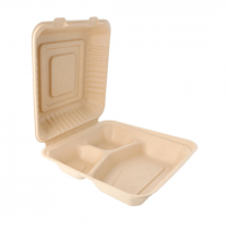 Bo&icirc;te repas Bionic naturel 3 compartiments 20 x 20 x 7,5 cm - 800 ml 