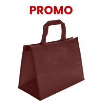 Sac cabas bordeaux 36+20x27cm en PP non tissé personnalisé en 1 couleur 