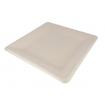 Assiette carr&eacute;e 26 cm en pulpe de canne