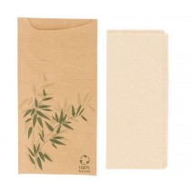 Pochette en papier Kraft vergé avec serviette comprise 