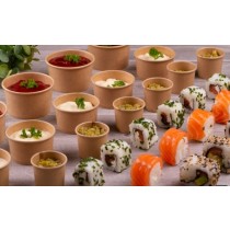 Pot sauce en carton 60ml avec ou sans couvercle