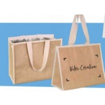 Sac isotherme jute 420+200x340mm personnalisé en 1 couleur