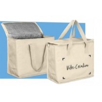 Sac isotherme coton 300+150X250mm personnalisé en 1 couleur