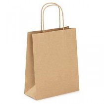Sac papier Kraft brun POIGNEES FICELLES  18+8x21.5 cm  