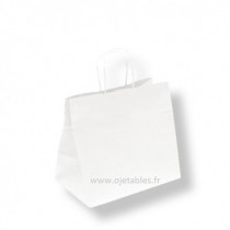 Sac Papier kraft blanc 26+17 x 24cm 