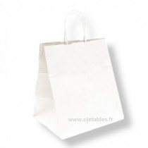 Sac Papier cabas blanc 26+20x27cm 