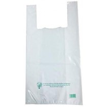 500 SAC BRETELLES RÉUTILISABLES BLANCS 30+14X54CM PEBD 50µ - 