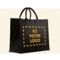 SAC TOILE DE JUTE NOIR 420+190x350mm