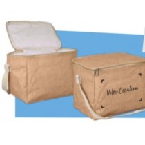 Sac isotherme jute 300+200X250mm personnalisé en 1 couleur