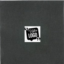 Serviette cocktail personnalisée double point noire 20x20 (7 colis de 2400u)