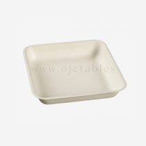 Assiette carrée pulpe de canne 192x192x35 mm