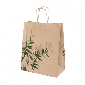 SAC SOS AVEC POIGNÉES FEEL GREEN  80 G/M2 26+14x32 CM. MARRON KRAFT (250 UNITÉ)