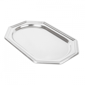 PLATEAUX DE LUXE OCTOGONAUX  45,5x30,5 CM ARGENTE PET (5 UNITÉ) - Garcia de Pou