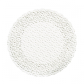 DESSOUS DE VERRE "DENTELLE" 70 G/M2 Ø9 CM BLANC AIRLAID (3000 UNITÉ) - Garcia de Pou