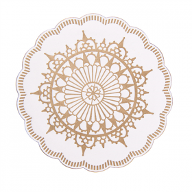 DESSOUS DE VERRE 9 PLIS  8x18 G/M2 + (30+12) G/M2 Ø9 CM BLANC OUATE (3000 UNITÉ) - Garcia de Pou