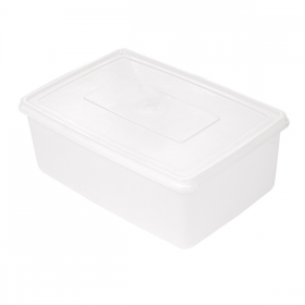 RÉCIPIENT ALIMENTS + COUVERCLE INCORPORÉ 3150 ML 26x18x10 CM BLANC PP (1 UNITÉ) - Garcia de Pou