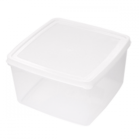RÉCIPIENT ALIMENTS + COUVERCLE INCORPORÉ 2500 ML 18,5x18,5x11 CM BLANC PP (1 UNITÉ) - Garcia de Pou