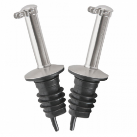 2 U. BECS VERSEURS SANS DOSEUR AVEC COUVERCLE  3x3x9 CM ARGENTE INOX (1 UNITÉ) - Garcia de Pou