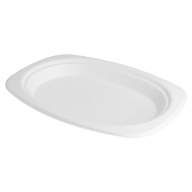 PLATEAUX OVALES "BIONIC"  23,3x16,5x2 CM BLANC BAGASSE (800 UNITÉ) - Garcia de Pou