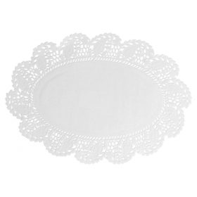 DENTELLE OVALE AJOURÉE  53 G/M2 22x16 CM BLANC PAPIER (250 UNITÉ) - Garcia de Pou