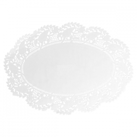 DENTELLE OVALE AJOURÉE  53 G/M2 27x18 CM BLANC PAPIER (250 UNITÉ) - Garcia de Pou