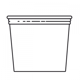 POTS TRAITEUR + COUVERCLES 750 ML Ø11,7x10,5 CM TRANSPARENT PET (250 UNITÉ)