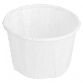 POTS PAPIER PLISSÉ 30 ML (1 oz) 80 G/M2 Ø4,4/3,1x2,8 CM BLANC PARCH.INGRAISSABLE (250 UNITÉ) - Garcia de Pou