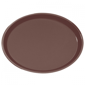 PLATEAU ANTI-DÉRAPANT OVALE  67x55,5 CM MARRON PP (1 UNITÉ) - Garcia de Pou
