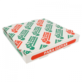 BOÎTES PIZZA MICROCANNELURE  348 G/M2 26x26x3,5 CM BLANC CARTON (100 UNITÉ) - Garcia de Pou