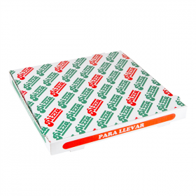 BOÎTES PIZZA MICROCANNELURE  348 G/M2 40x40x4 CM BLANC CARTON (100 UNITÉ) - Garcia de Pou