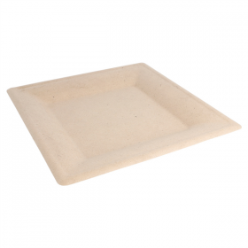 ASSIETTES CARRÉES "BIONIC"  26,2x26,2x1,4 CM NATUREL BAGASSE (500 UNITÉ) - Garcia de Pou
