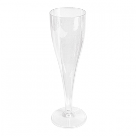 FLÛTES INJECTÉES "CHAMPAGNE" 125 ML Ø 4,9x20 CM TRANSPARENT CRISTAL PS (100 UNITÉ) - Garcia de Pou