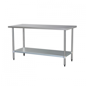 TABLE TRAVAIL 2 NIVEAUX  160x70 CM ARGENTE ACIER (1 UNITÉ) - Garcia de Pou