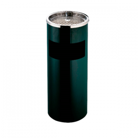 POUBELLE/CENDRIER, CYLINDRIQUE  Ø 25x61 CM NOIR ACIER (1 UNITÉ) - Garcia de Pou