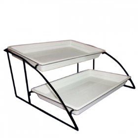 STAND 2 NIVEAUX BACS GN 1/1  56,5 x 52,5 x 32,5 CM NOIR FER (1 UNITÉ) - Garcia de Pou