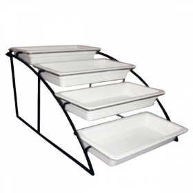 STAND 4 NIVEAUX BACS GN 1/3  36 x 52,5 x 32,5 CM NOIR FER (1 UNITÉ) - Garcia de Pou