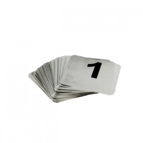 NUMÉROS DE TABLE DU 26 AU 50  9,5x8,8 CM ARGENTE INOX (1 UNITÉ) - Garcia de Pou