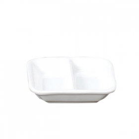 RÉCIPIENTS RECTANGULAIRES 2 COMP.  7,5 CM BLANC PORCELAINE (12 UNITÉ) - Garcia de Pou