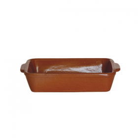 ASSIETTES RECTANGULAIRES EN FAÏENCE 500 ML 18x13,2x4 CM MARRON ROUGEATRE CERAMIQUE (12 UNITÉ) - Garcia de Pou