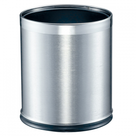 CORBEILLE CHAMBRES "DELUXE" 9 L Ø 22,5x27 CM ARGENTE INOX (1 UNITÉ) - Garcia de Pou