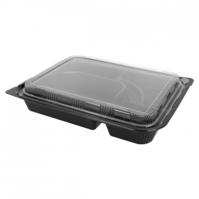 COFFRETS POUR REPAS 4 COMPART.  27x20,6x5 CM NOIR PP (300 UNITÉ) - Garcia de Pou