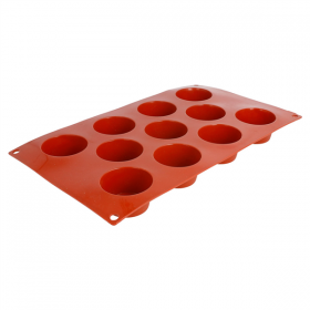 MOULE MUFFIN Ø5,1x2,8 CM  17,5x30 CM ROUGE SILICONE (1 UNITÉ) - Garcia de Pou