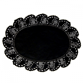 DENTELLES OVALES AJOURÉES  27x19 CM NOIR LITOS (250 UNITÉ) - Garcia de Pou