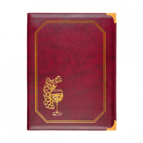 CARTE DES VINS 8 POCHETTES DIN-A4  25,5x33 CM BORDEAUX PVC (1 UNITÉ) - Garcia de Pou