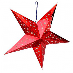 ÉTOILES À PENDRE  Ø 45 CM ROUGE PAPIER (10 UNITÉ) - Garcia de Pou