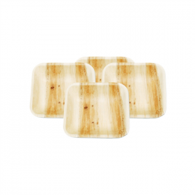 ASSIETTES CARRÉES "ARECA"  7,7x7,7x2 CM NATUREL ARECA (200 UNITÉ) - Garcia de Pou