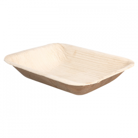 PLATEAUX RECTANGULAIRES "ARECA"  16x12,5x3 CM NATUREL ARECA (200 UNITÉ) - Garcia de Pou