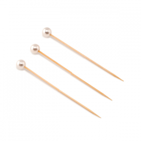 PIQUES "PERLE" BAMBOO  9 (h) CM NATUREL BAMBOU (100 UNITÉ)