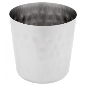 MINI RÉCIPIENTS À FRITES CLASSIQUES, MARTELÉ "ARTINOX"  Ø 8,5x8,5 CM ARGENTE INOX (12 UNITÉ) - Garcia de Pou
